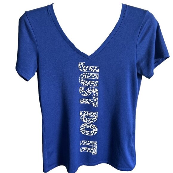 Nike Women's Athletic "Just Do It" V-Neck Graphic T-Shirt, Medium - Picture 1 of 5